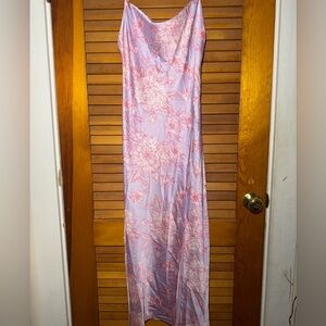 Pink and Lilac Flower Pattern Dress.